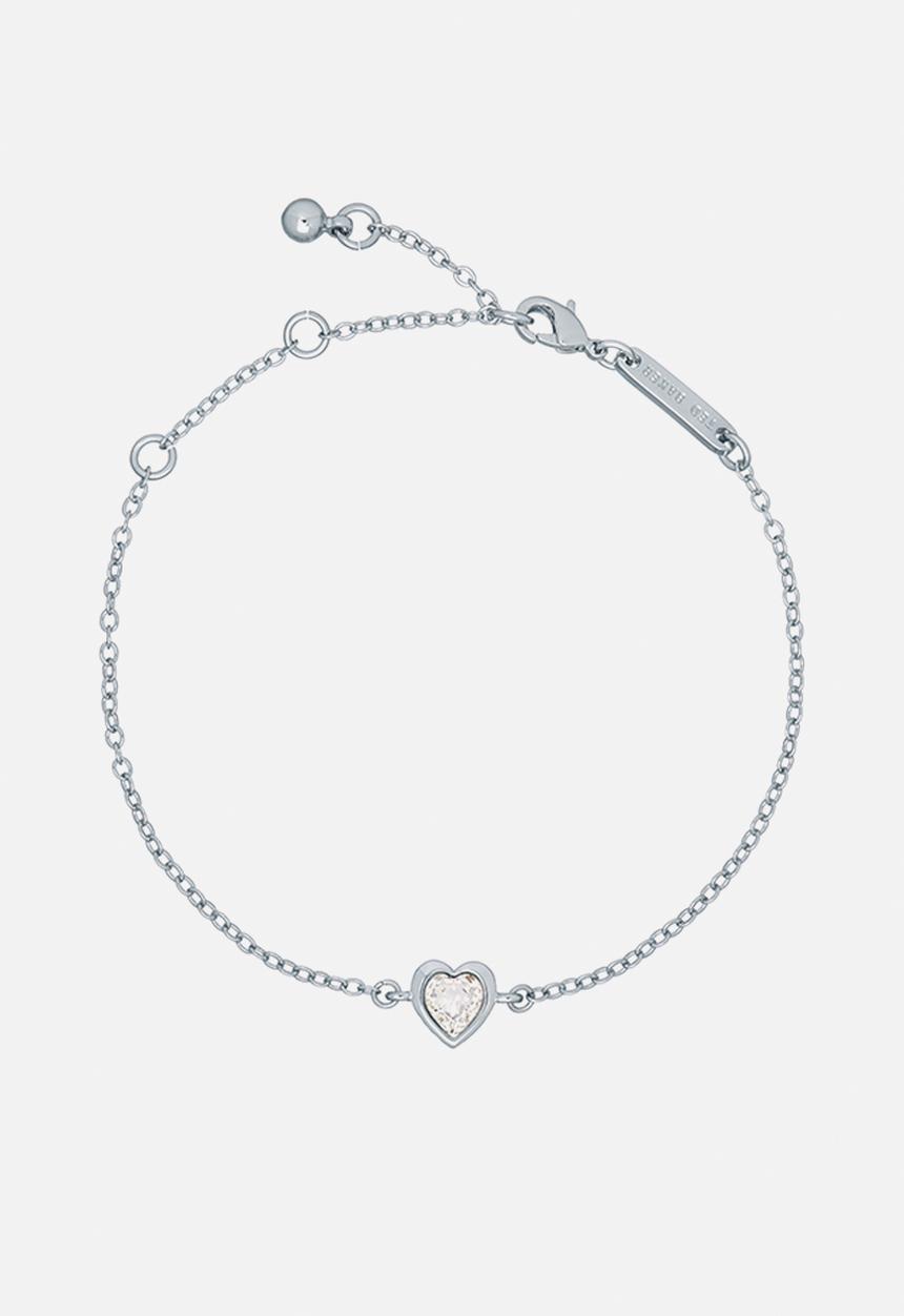 Ted Baker - Hansaa crystal heart adjustable bracelet - silver