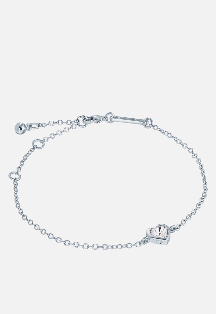 Ted Baker - Hansaa crystal heart adjustable bracelet - silver