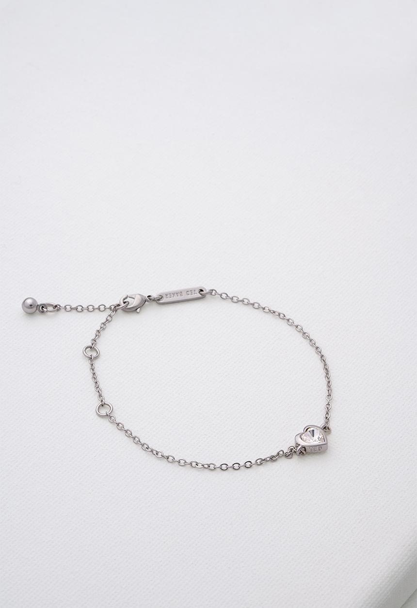 Ted Baker - Hansaa crystal heart adjustable bracelet - silver