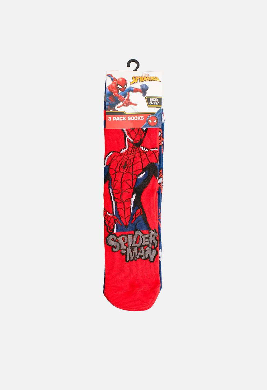 Character Group - Spiderman 3 Pack Anklet Socks - Red & Blue