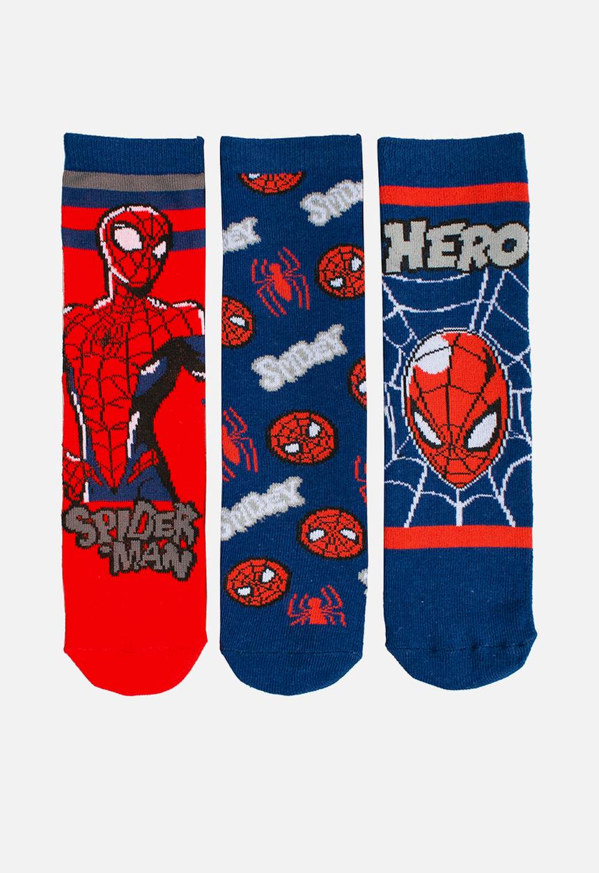 Character Group - Spiderman 3 Pack Anklet Socks - Red & Blue
