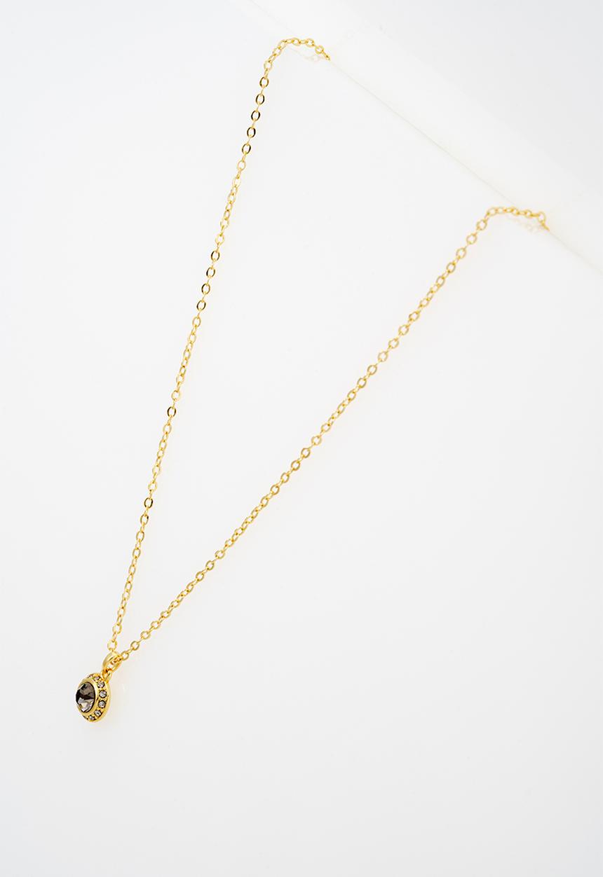 Ted Baker - Soltell solitaire sparkle crystal pendant necklace - gold/black