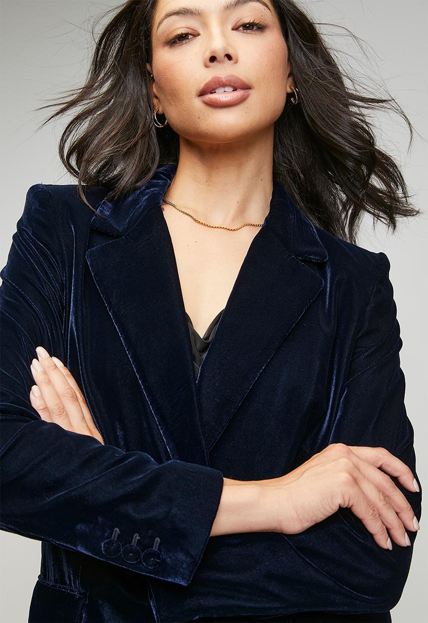 MANGO - Blazer combi - navy