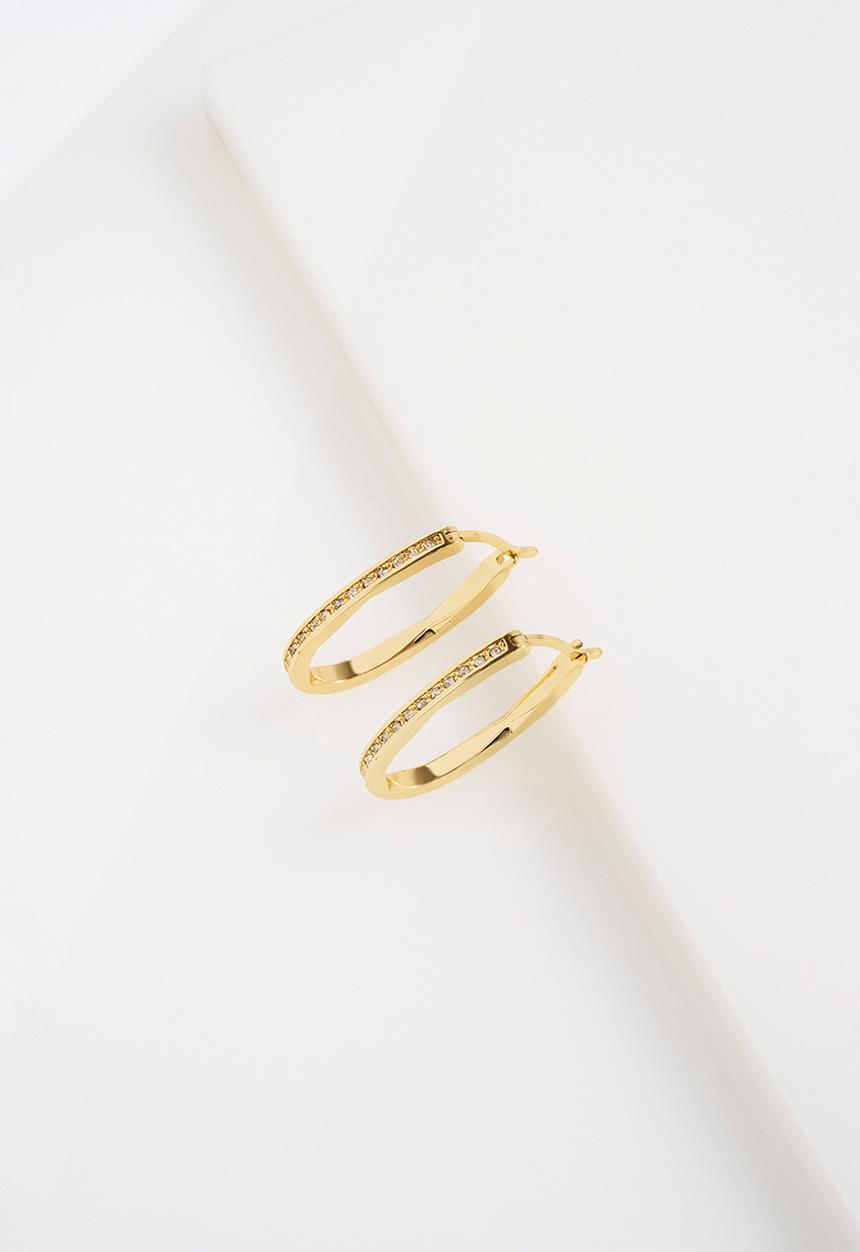 Ted Baker - Shivanna crystal shimmer hoop earrings - gold