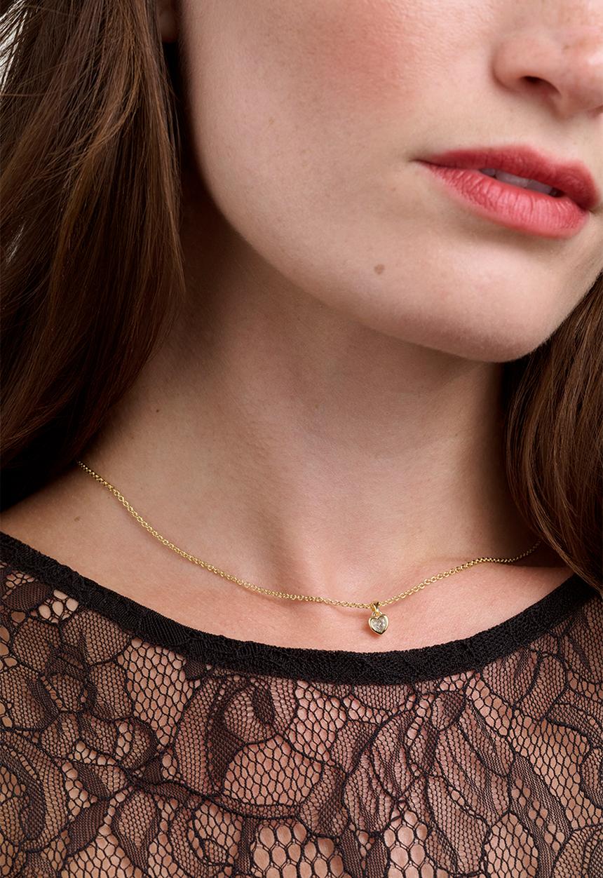 Ted Baker - Harlow mini crystal heart pendant necklace - gold