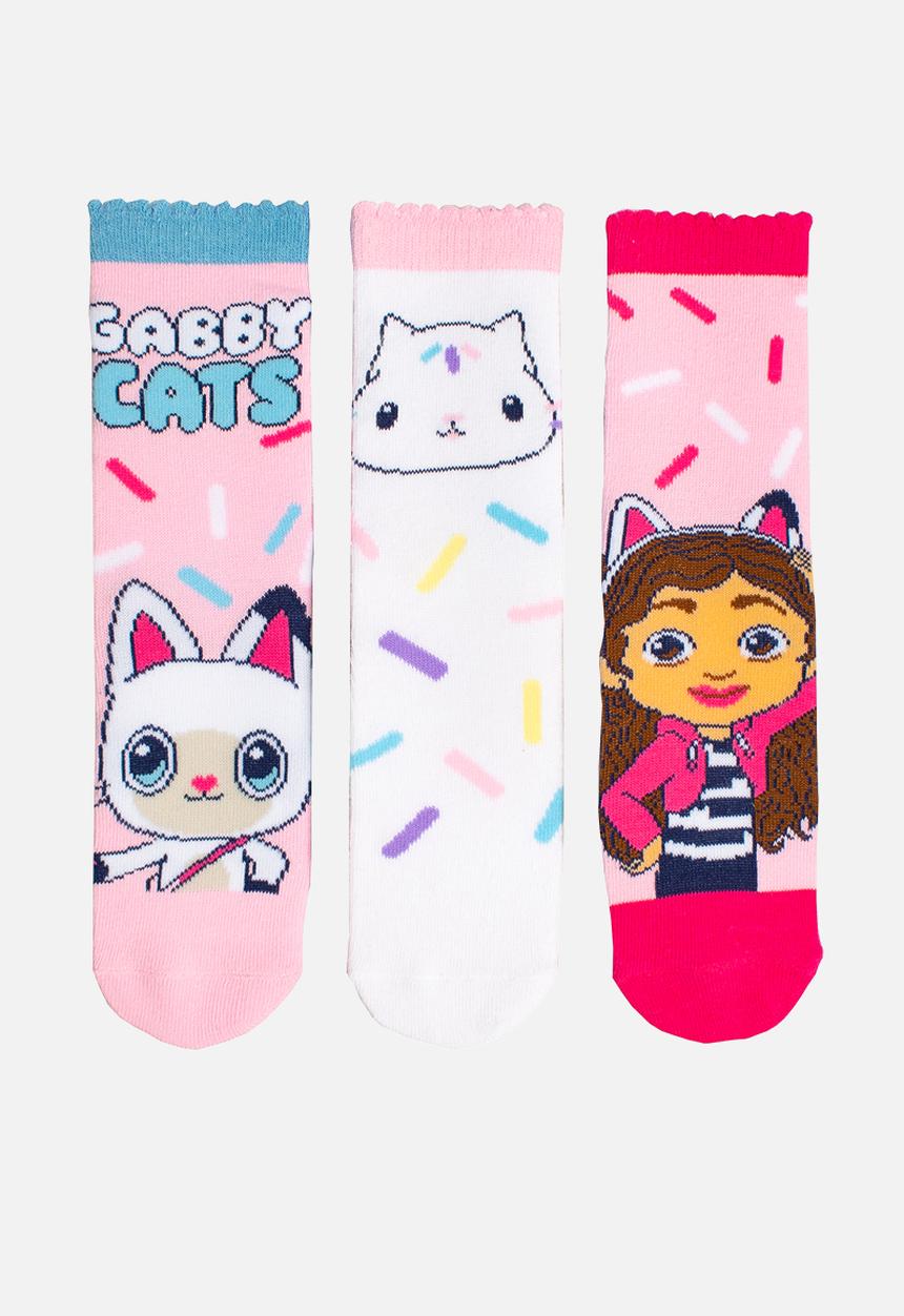 Character Group - Gabby's Dollhouse 3 Pack Anklet Socks - Pink