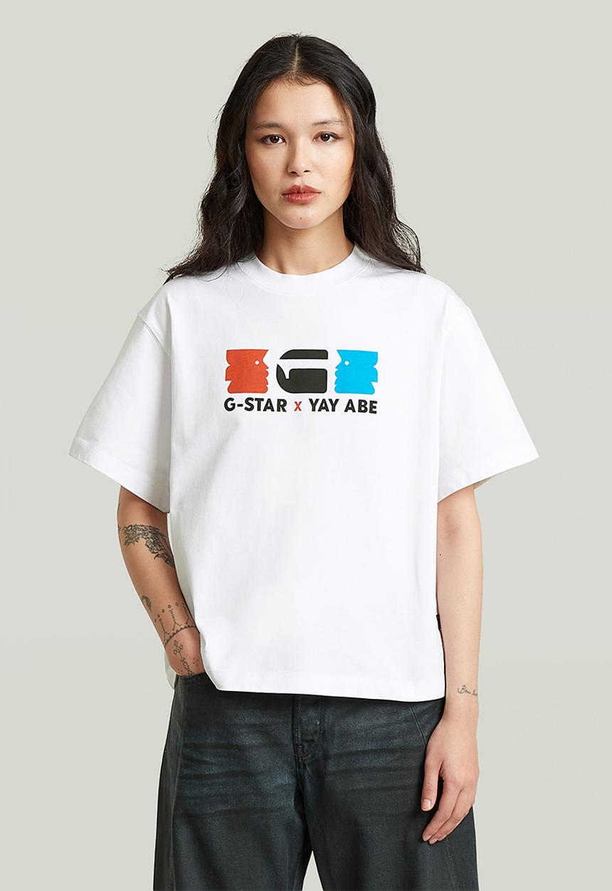G-Star x Yay Abe Relaxed r t Wmn - White