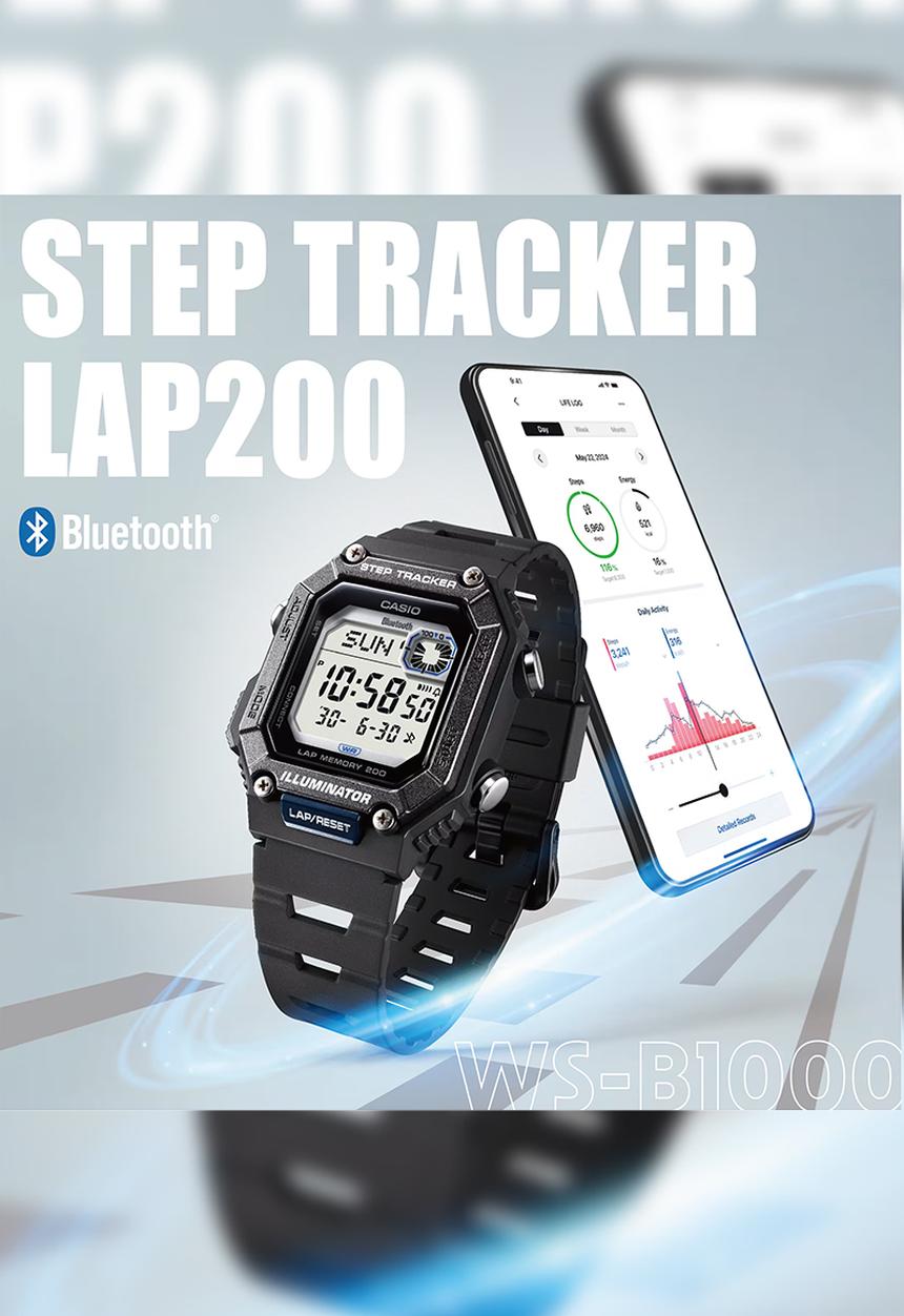 Casio - Digital World Time Bluetooth - Black