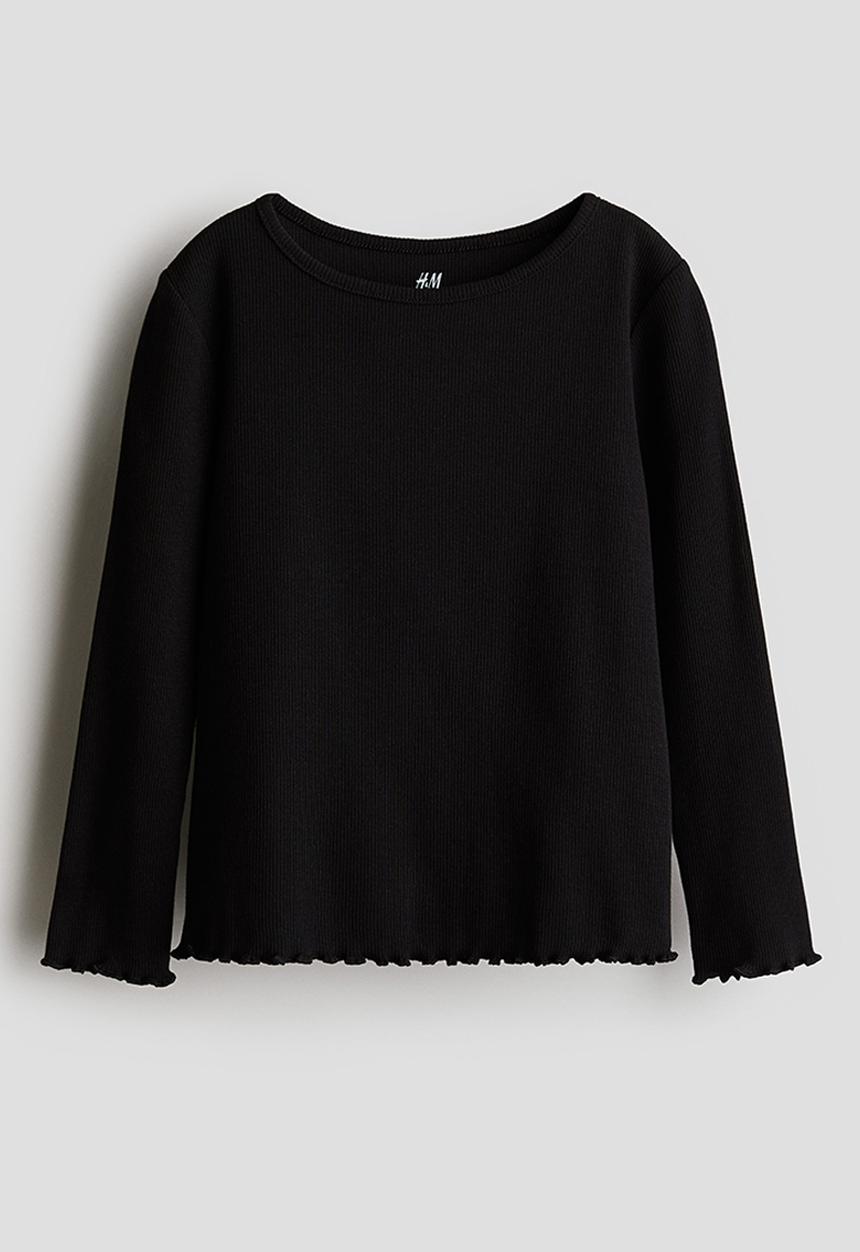 H&M - Long-sleeved jersey top - black
