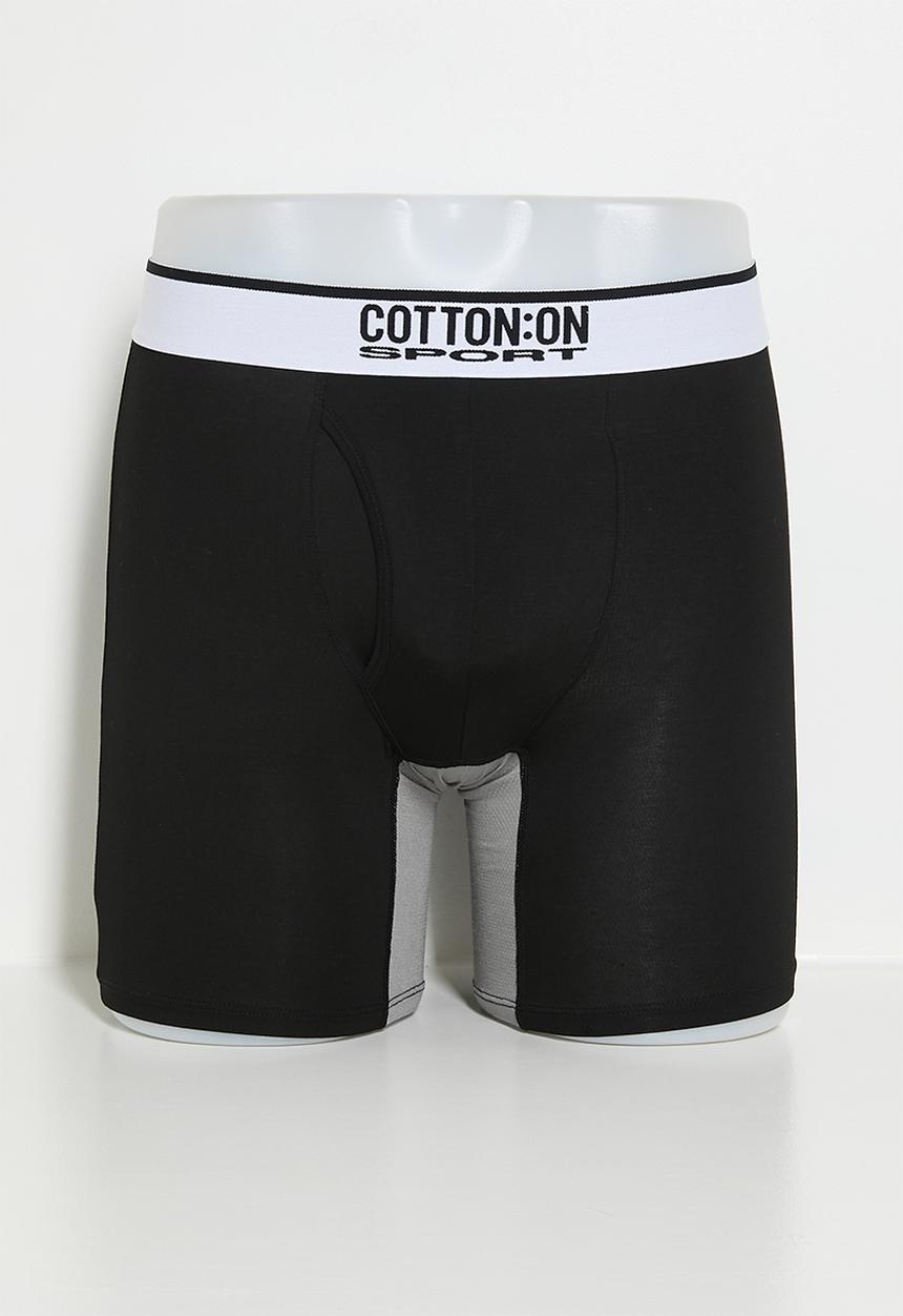 Cotton On - 2 Pack Mens Sport Trunk - Black/Grey