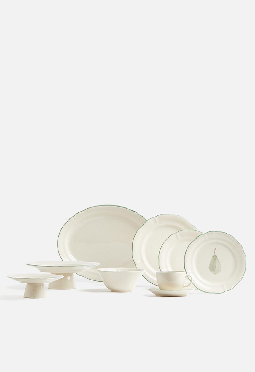 H&M - Small stoneware cake stand - beige,multi