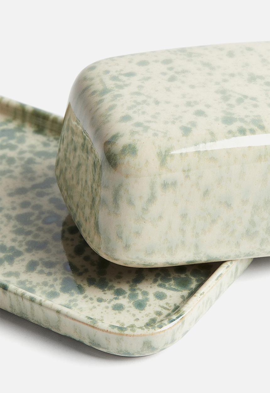 H&M - Stoneware butter dish - green