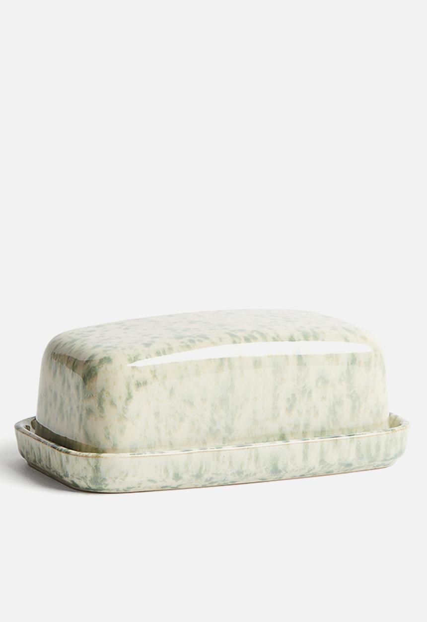 H&M - Stoneware butter dish - green