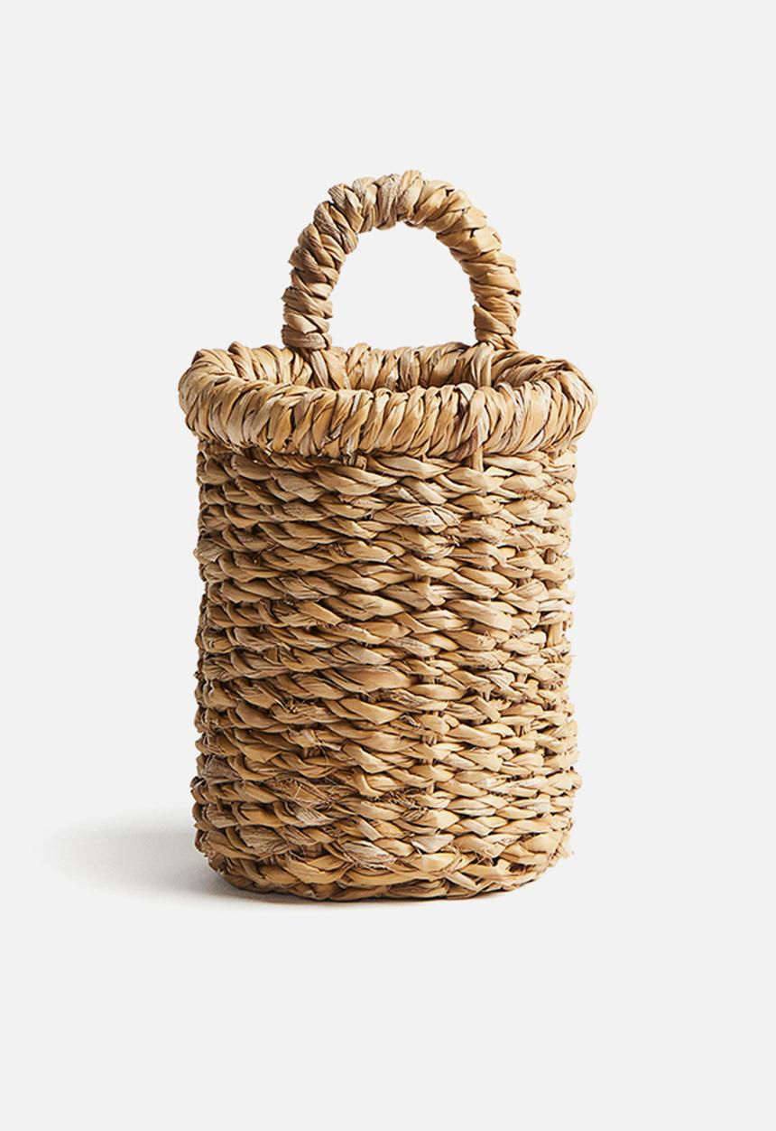 H&M - Small seagrass wall storage basket - beige