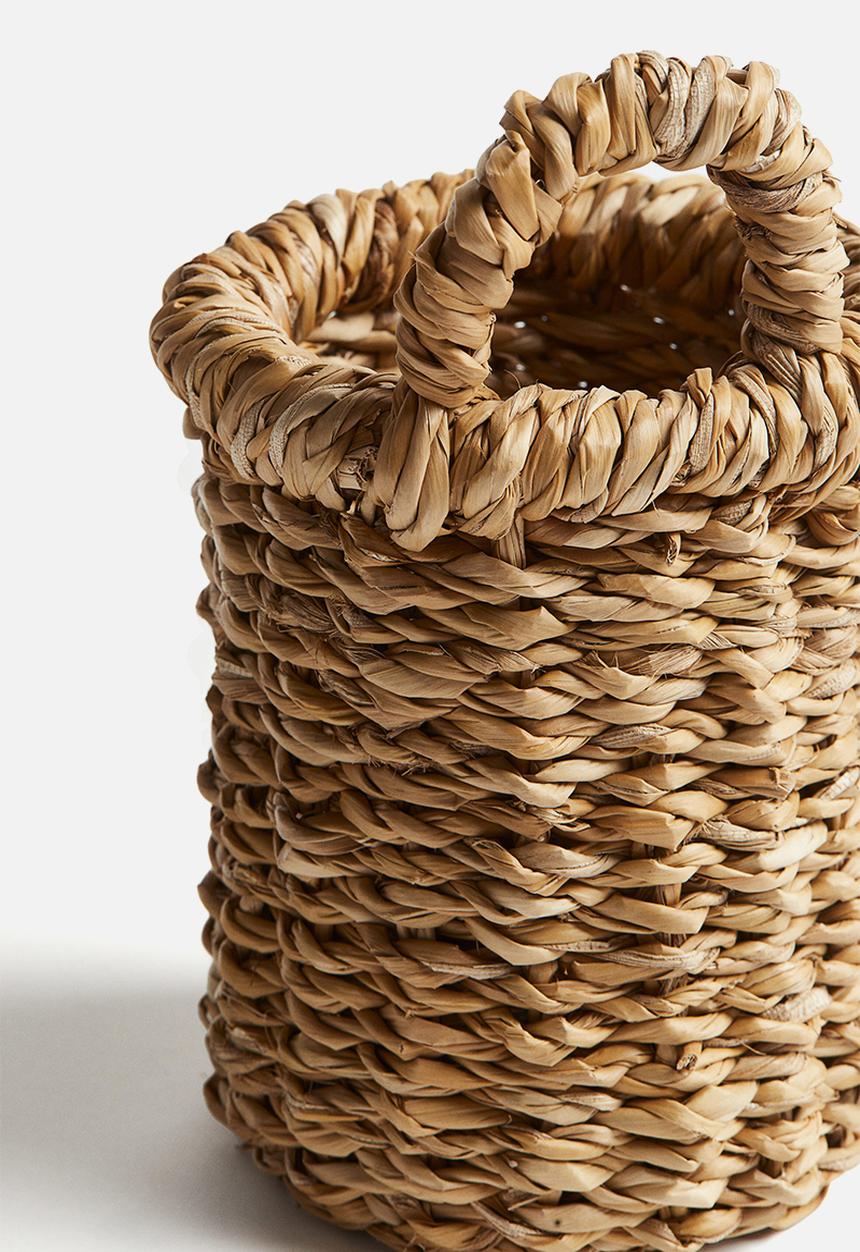 H&M - Small seagrass wall storage basket - beige