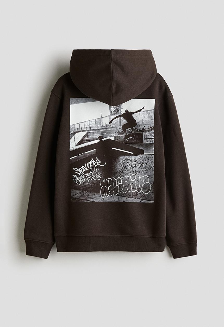 H&M - Hoodie - dark brown skater