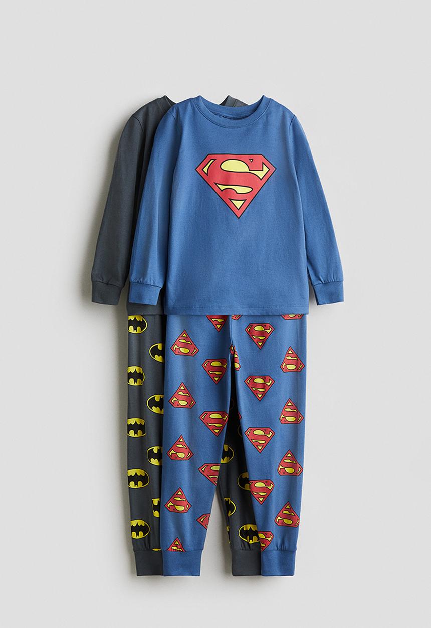 H&M - 2-Pack printed cotton pyjamas - blue superman