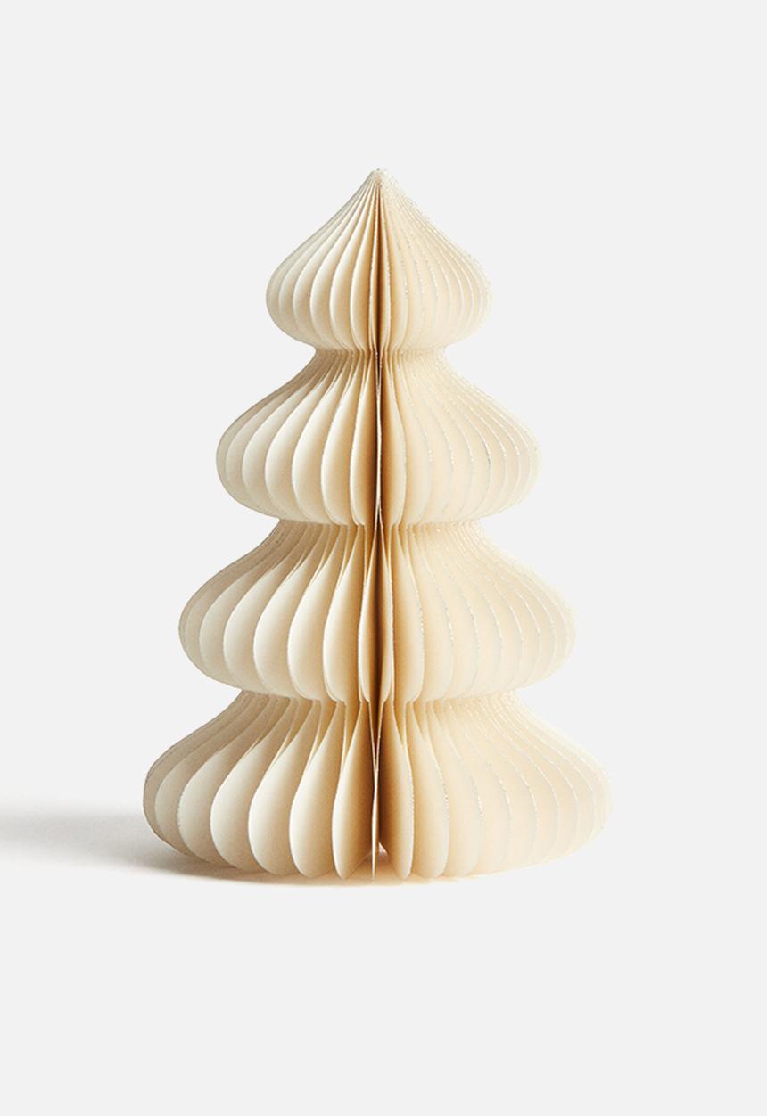 H&M - Small paper fir tree decoration - light beige