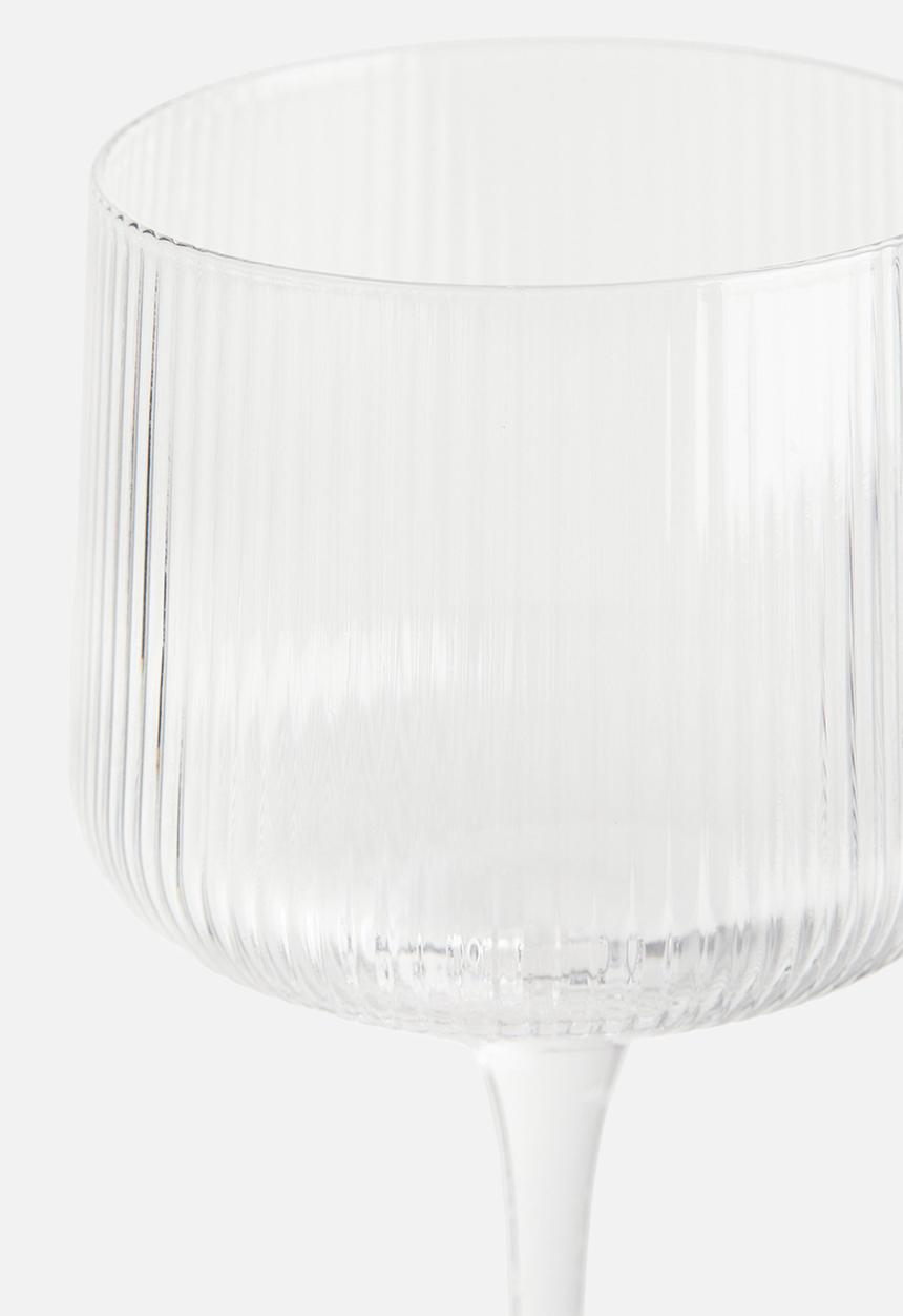 H&M - Fluted wine glass - transparent