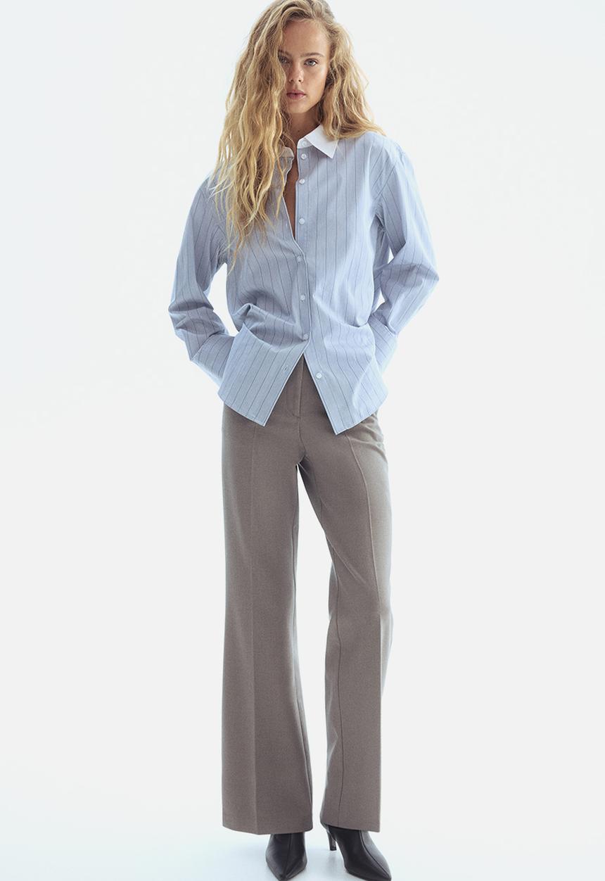 H&M - Bootcut trousers - greige marl