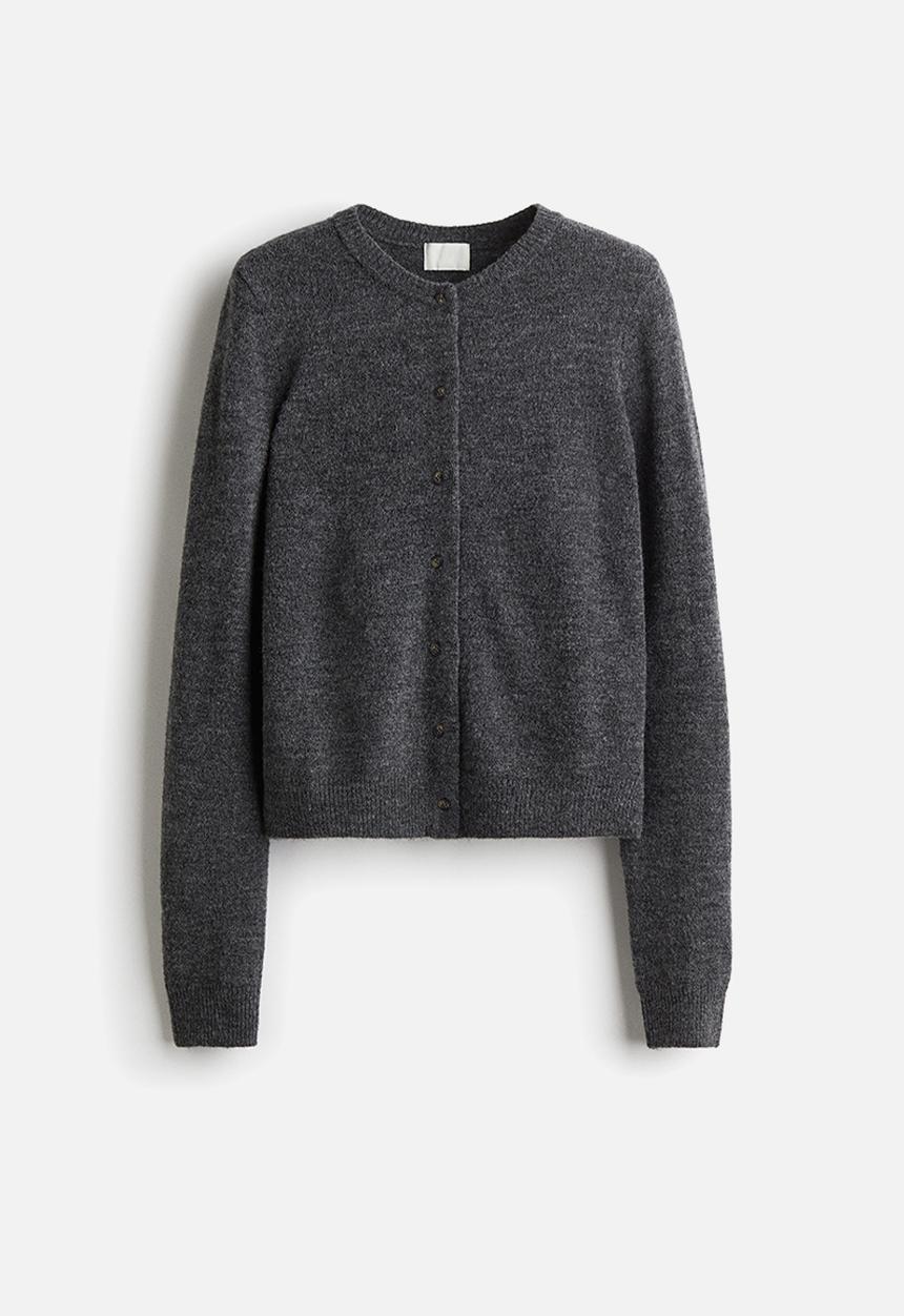 H&M - Knitted cardigan - dark grey marl 