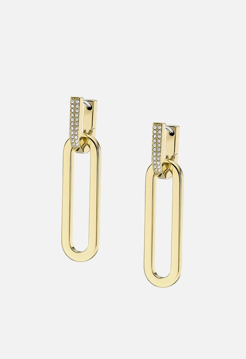 Fossil - Heritage D-Link Glitz Gold-Tone Stainless Steel Drop Earrings  JF04587710 