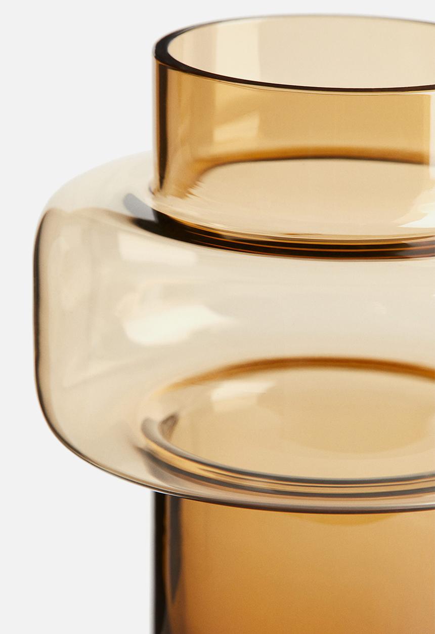 H&M - Extra-small tiered glass vase - amber-coloured