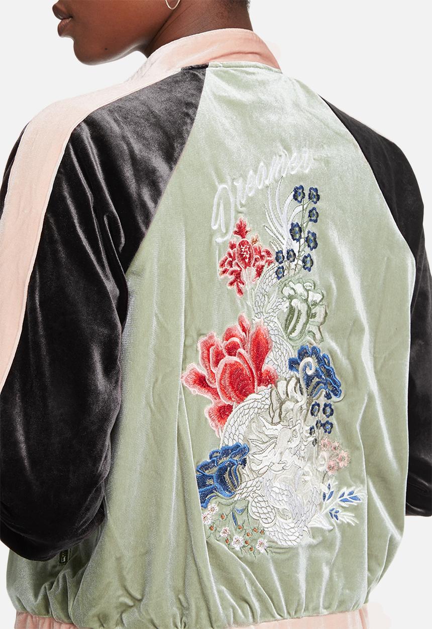 Glamorous - Contrast velvet bomber 