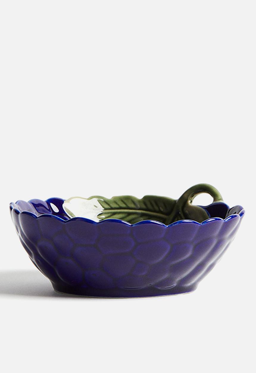 H&M - Small figurative stoneware serving bowl -  dark blue/grape