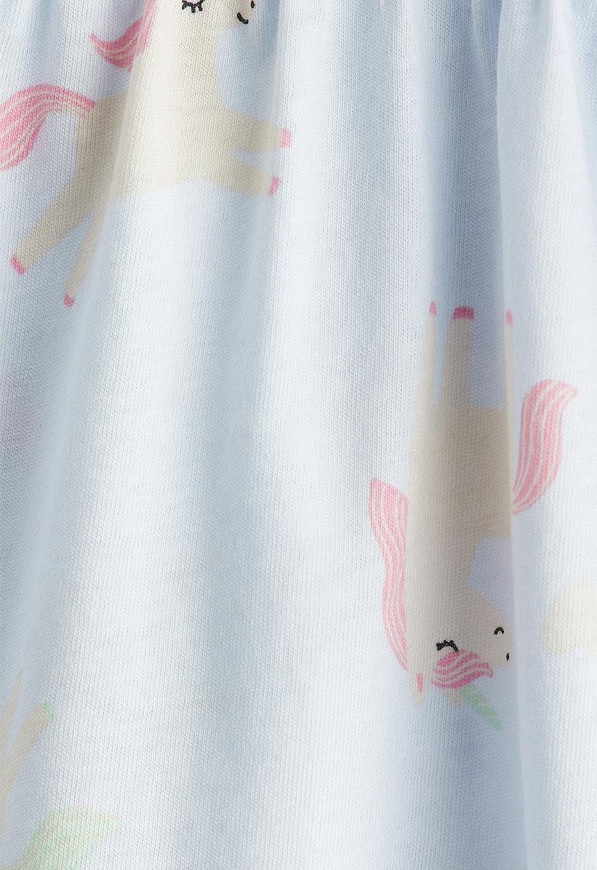H&M - Patterned jersey dress - light blue/unicorns