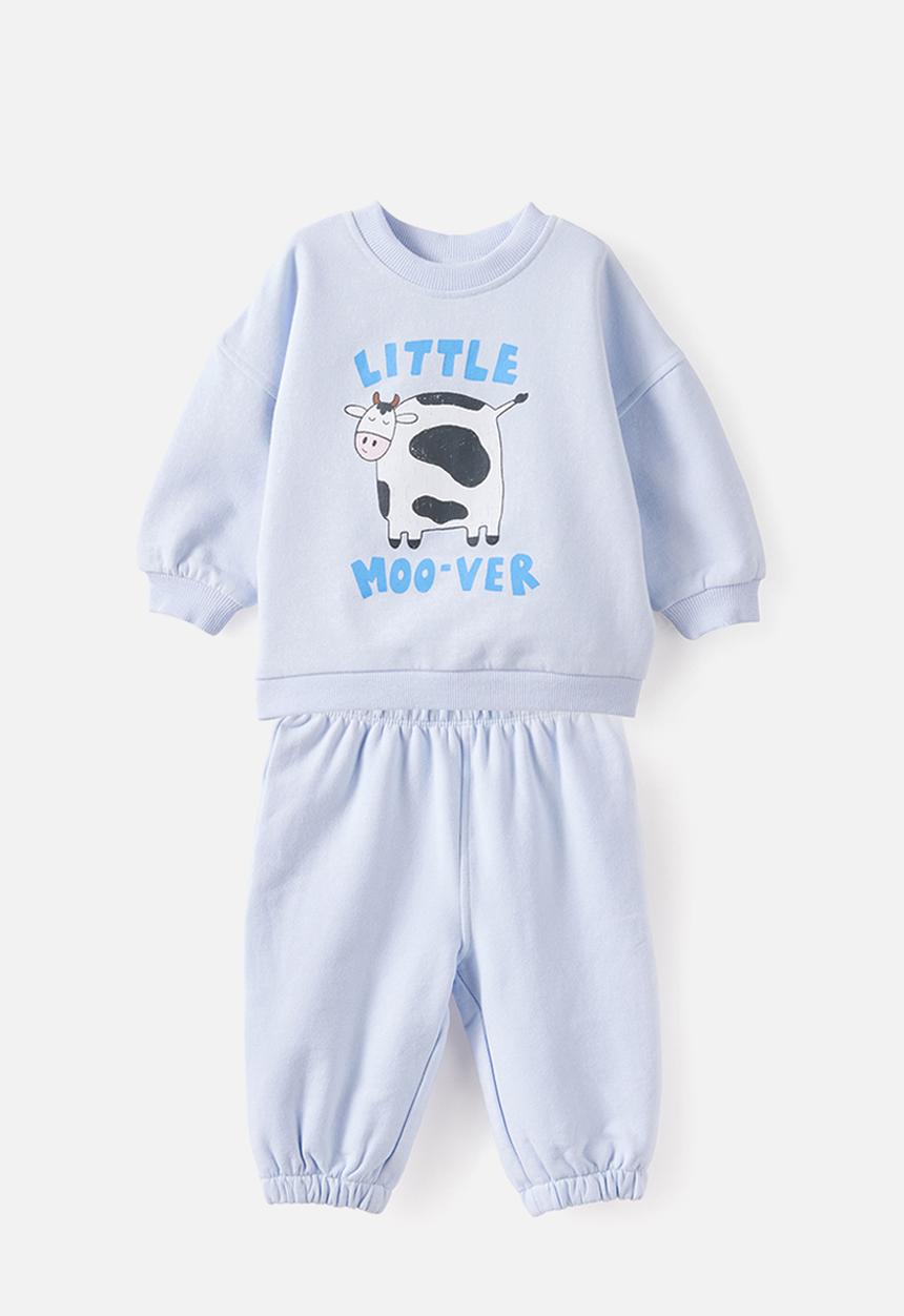 Cotton On - Bundle Riley Sweater & Trackpant - Ice Blue/Little Moover