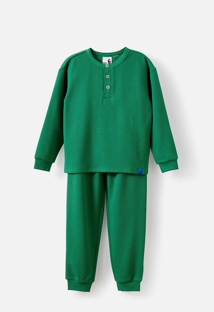Cotton On - Sully Long Sleeve Pyjama Set - Deep Mint