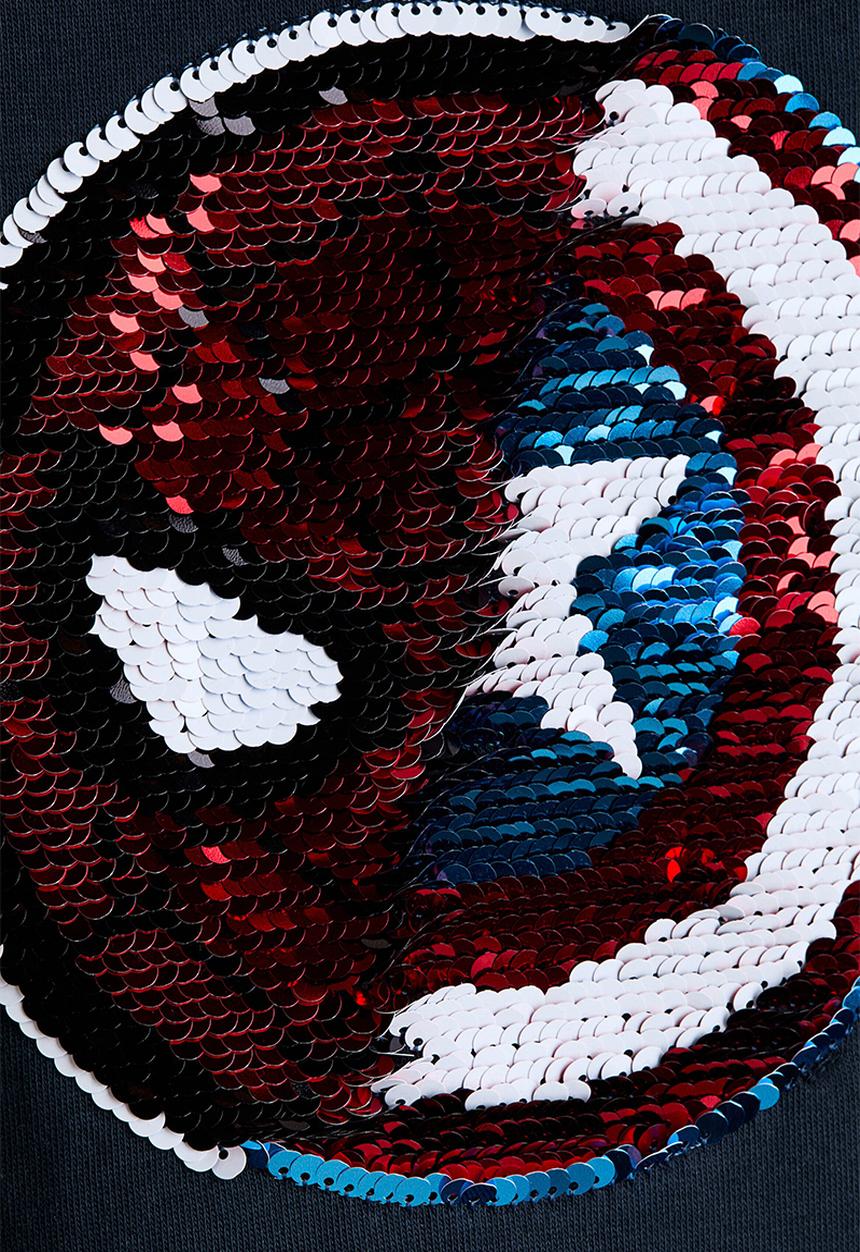 H&M - Oversized printed sweatshirt - navy blue/marvel comics