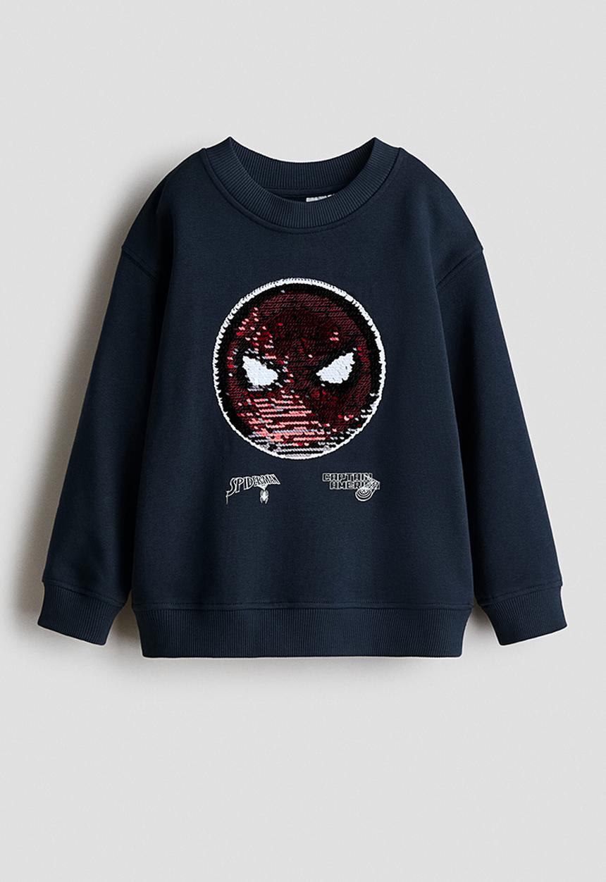 H&M - Oversized printed sweatshirt - navy blue/marvel comics