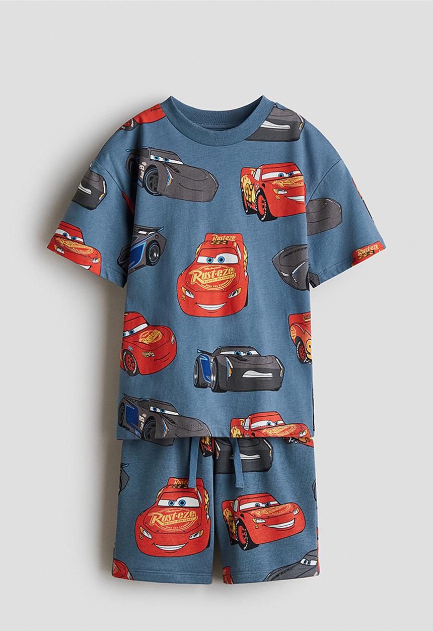 H&M - 2-Piece printed set - dusty blue/cars