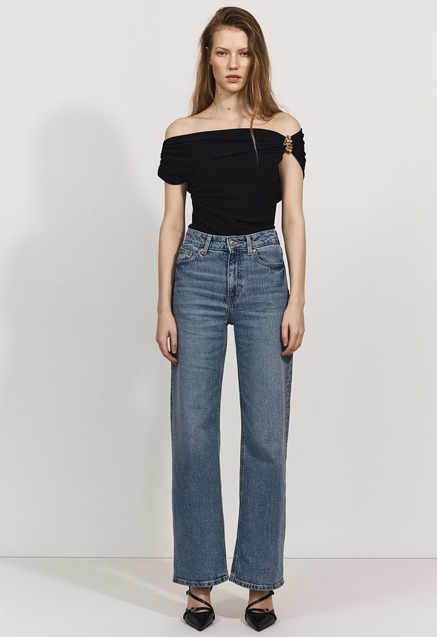 H&M - One-shoulder top - black