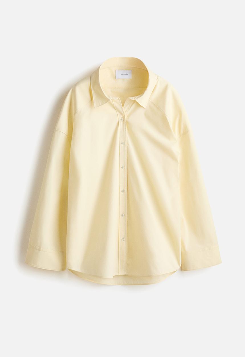 H&M - Cotton poplin shirt - light yellow