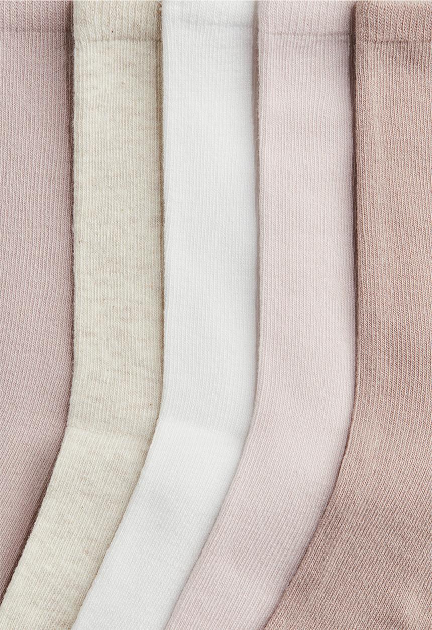 H&M - 7-pack socks - dusty pink & beige marl