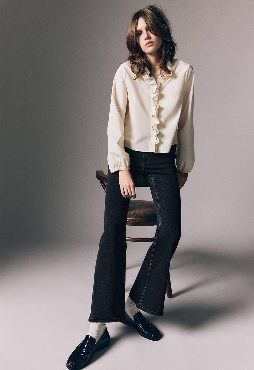 H&M - Flared high jeans - black & washed out