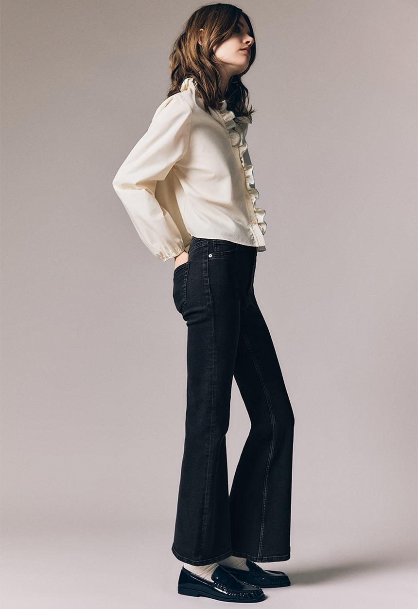 H&M - Flared high jeans - black & washed out