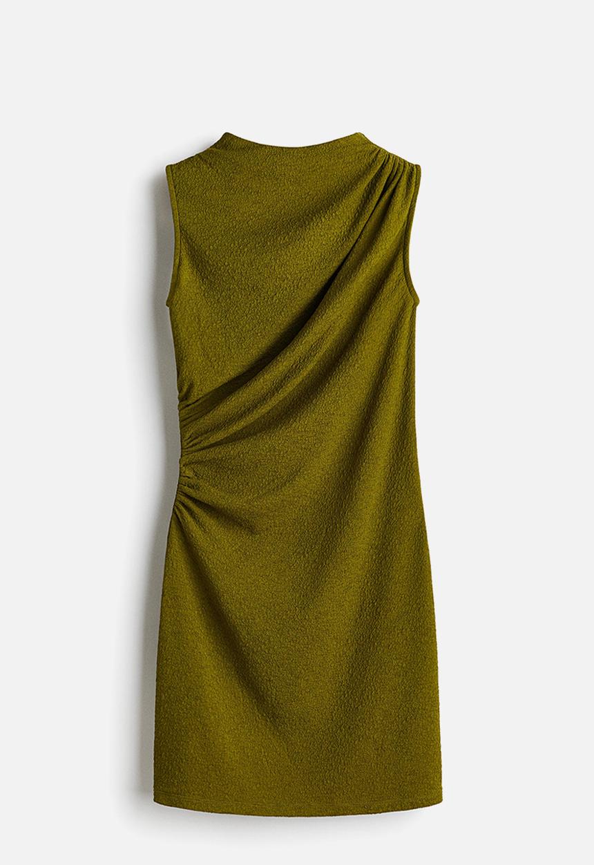 H&M - Textured jersey dress - khaki green