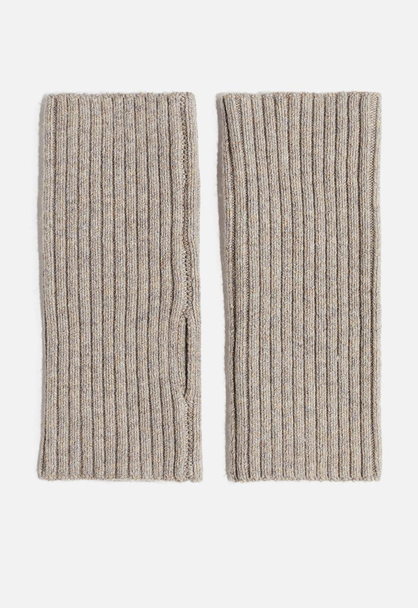 H&M - Rib-knit wrist warmers - beige marl