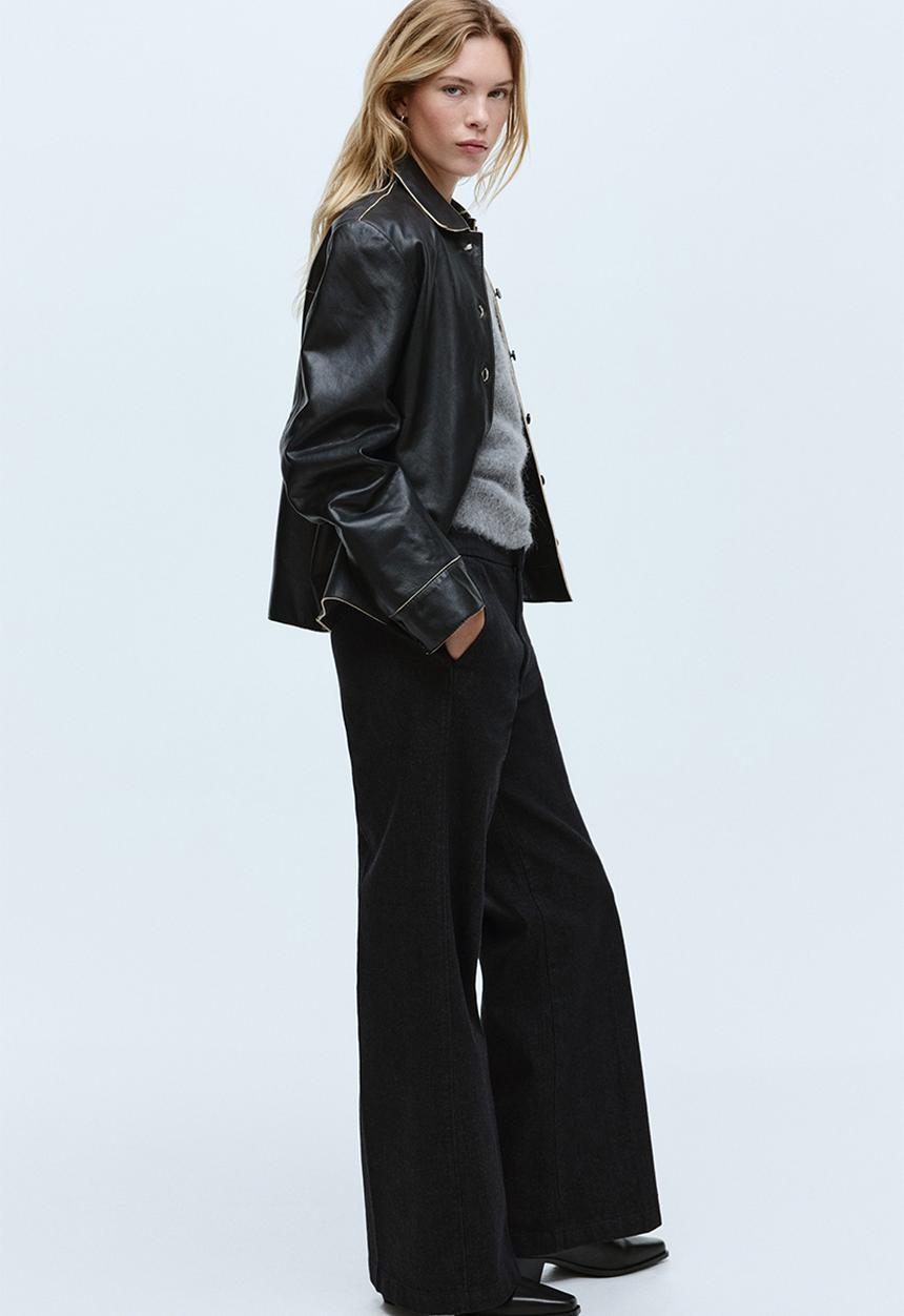 H&M - Flared high jeans - black