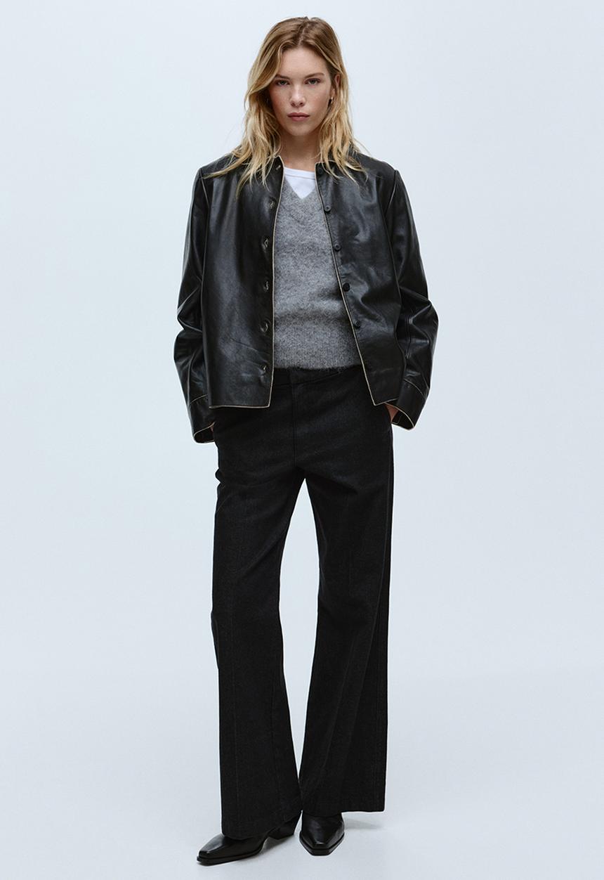 H&M - Flared high jeans - black