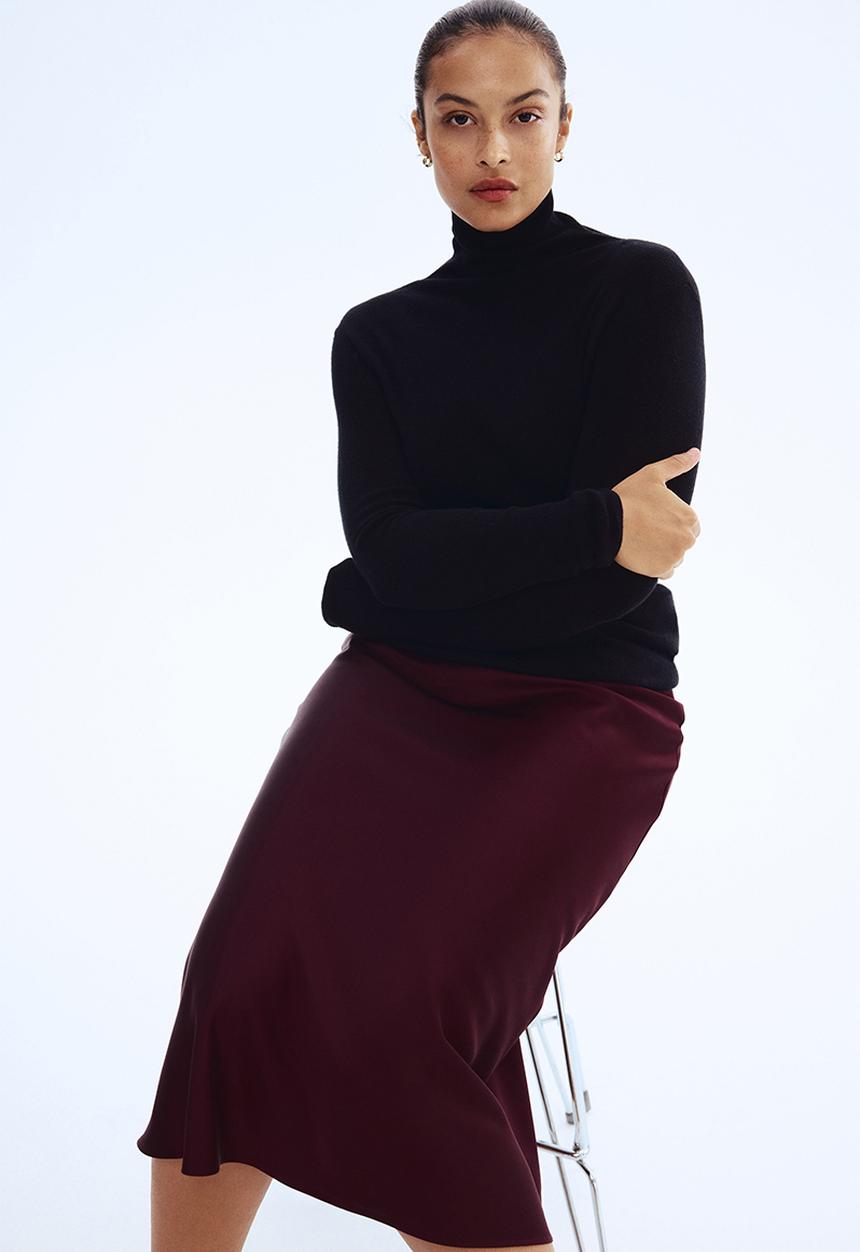 H&M - Midi skirt - burgundy