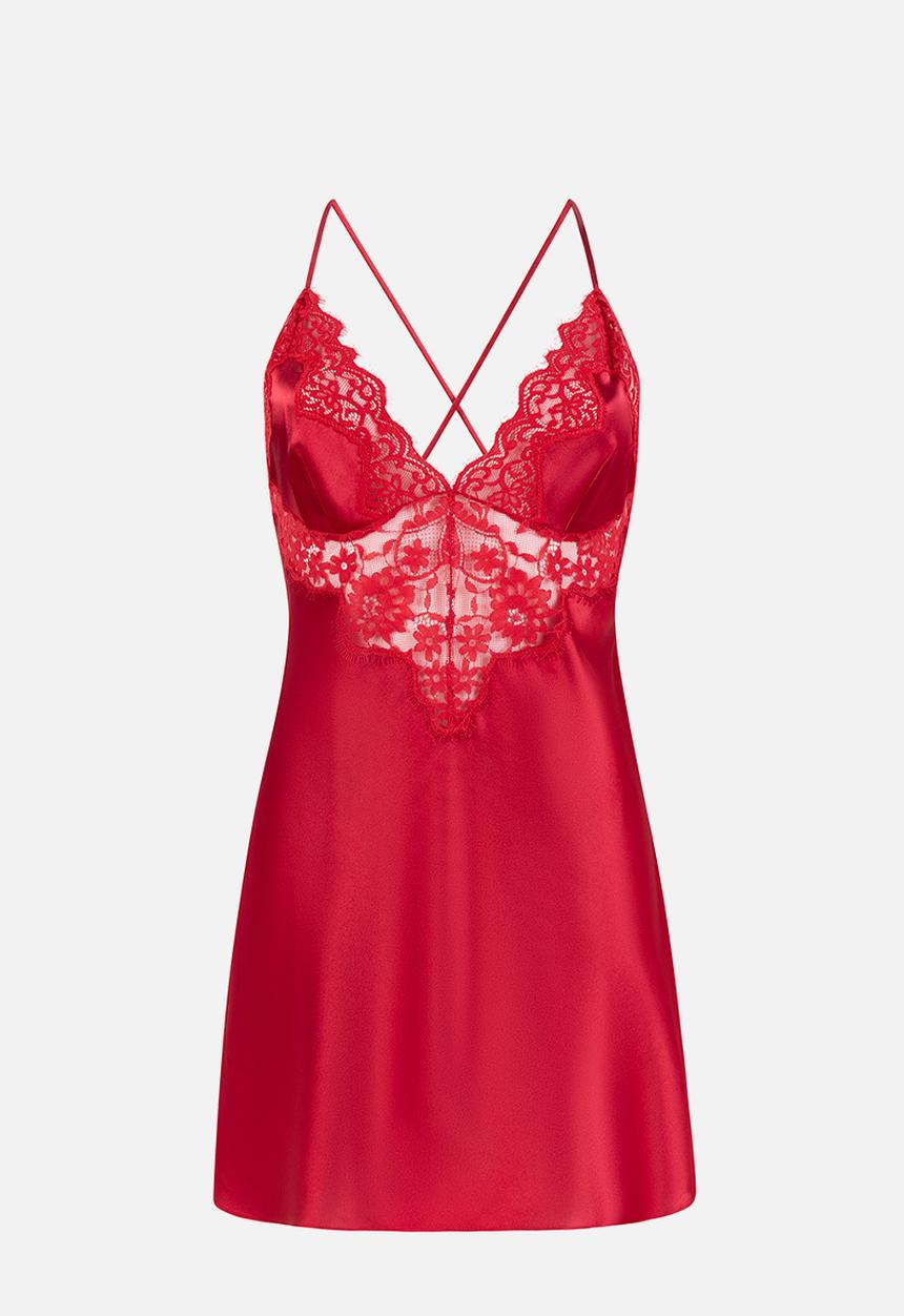Hunkemoller - Slip dress satin mya - chili pepper