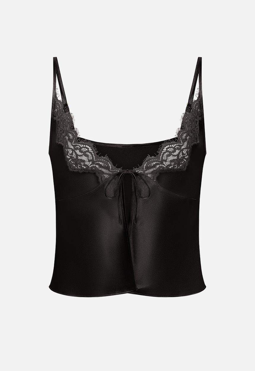 Hunkemoller - Cami satin lace mya - caviar