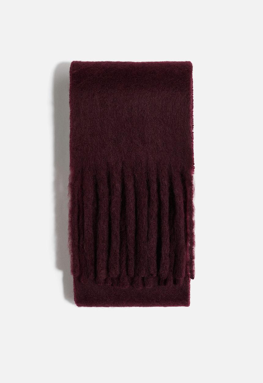 H&M - Fluffy scarf - burgundy