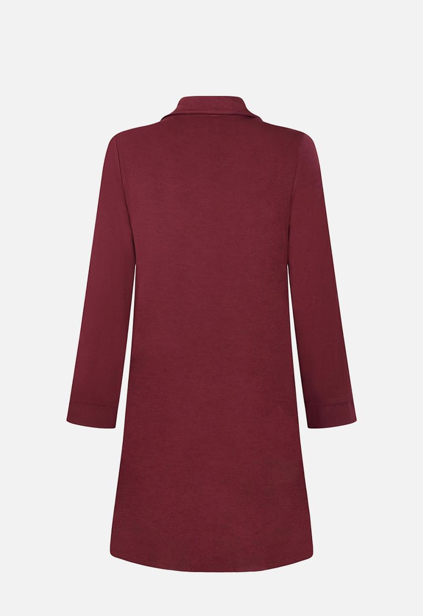 Hunkemoller - Shirtdress ls jersey essential - windsor wine
