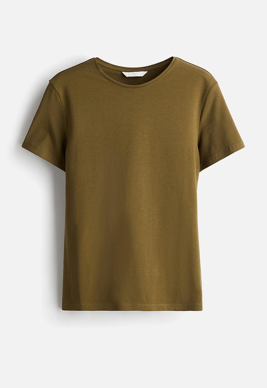 H&M - Fitted t-shirt - khaki green
